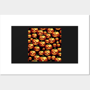 Halloween Pumpkins Jack o Lantern Pattern, model 4 Posters and Art